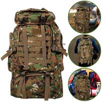 80L Camouflage Hiking Backpack with Multiple Storage Compartments, Outdoor Camping and for Men & Women