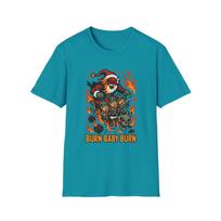 Unisex minkštas T-shirt Kalėdų Senelis Kaulas Rogės Liepsnos Degantys Dovanos Kalėdų Chaosas S įvairiaspalvis