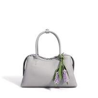 Simple new messenger bag women's light luxury large-capacity Boston bag high-value spring and summer casual leather handbag length 28 width 11 height 17cm jūros mėlyna spalva