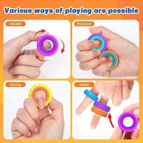 Fidget Toys Bulk for Kids: 100 Pack Finger Spinner Rings - Classroom Prizes Treasure Box - Textured Sensory Toys for Autism Stress Relief - Easter Bas
