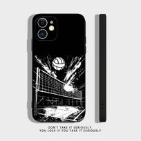 Phone Case For iPhone 17,16,15,14,13,12,11,X,XR,XS,Plus,Mini,Painted Art Volleyball Pro,Max Soft black Shockproof Cover iPhone15