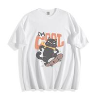 I'm Cool Skateboard Cat T-Shirt Mens Womens Tees Top - Stylish Black Cat Design Unisex Tee 3XL