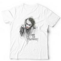 Joker Sketch Why So Serious Tshirt Unisex and Retro Comic  - White Tshirt XL