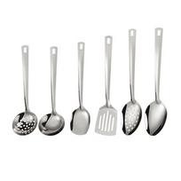 6pcs Stainless Steel Kitchen Utensil Set Long Handle Slotted Spoon Cutlery Set Soup Spoon Set  Chef sidabras