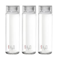 Plastikiniai vandens buteliukai be BPA, skirti sporto salės ir namų naudojimui, 3 vnt. rinkinys, kiekvienas po 1L, su nepralaidžiu dangteliu ir lengvu, nedūžtančiu dizainu