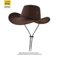 Vintage Western Cowboy Hat British Knight Hat Men's Top Hat Shade Jazz Hat Women's Summer Sunscreen Eaves tamsiai ruda spalva