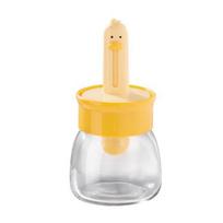 Seasoning Jar Glass Spice Dispenser Quantitative Countertop Kitchen Canister Sugar Bowl Condiment Bottle with Telescopic geltona