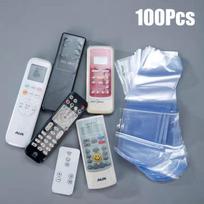 100Pcs Transparent Air Conditioner/Smart TV Remote Control Protective Cover Dustproof Waterproof Remote Control Heat Shrink Film 6 x 25 CM - 100 Pcs skaidri