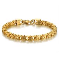 Punk Bicycle Chain Link Bracelet Female 5mm Gold Silver Color Stainless Steel Flower Shape Hand Chains For Women Jewelry Gift 18cm