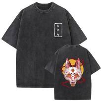 Anime Chainsaw Man Vintage Washed Oversized Y2k T-shirt Hayakawa Aki Summon Kon Fox Devil Graphic T Shirts Men Women Casual T-shirts L