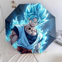 Goku Dragon Ball pattern, automatic folding umbrella, portable and foldable design, 8 ribs, a Christmas or birthday gift. įvairiaspalvis