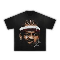 Iverson AI Didelis Veidas Dėžutės Formos Senovinis Grafinis Krepšinio Marškinėlis Streetwear Y2K 2XL white