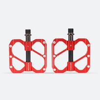 MEROCA Bicycle Pedal 3 Bearing Non-Slip Mtb Pedals Sealed Three Bearing Aluminum Alloy Mountain Bike Pedal Cycling Accessories Red Pedal