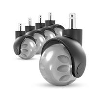 5-Pack 2 Inch Quiet Office Chair Wheels - Heavy Duty Universal Casters for Smooth Gliding 2 INCH-M11x22mm pilka