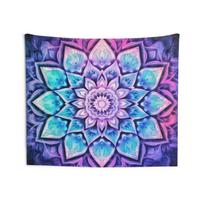Tie-dye mandala tapestry 75x100 juoda