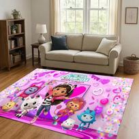 Kawaii Gabbys Dollhouse Cartoon Girl Living Room Non-Slip Area Rug Soft Carpet For Bedroom Playroom And Sofa,Home Decor Doormat 40x60cm( 15x23in )