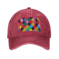 Mardi Gras Harlequin Plaid playing cards Rhombi Denim Cap Casual Baseball Caps Adjustable Hat Summer Unisex Baseball Hats One Size