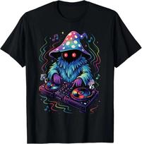EDM Rave Outfits Festival Electronic Music Graphic Trippy DJ T-Shirt L