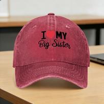 I Love Mybig Sister  Casual Baseball Cap  Outdoor Sport Trucker Hat Summer Adjustable FeUnisex Unisex DIY Print Snapback Cap One Size