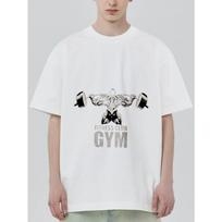 Fitness Club Gym T Shirt Black Barbell Muscle Man Graphic Print for Workout and Gym Wear S įvairiaspalvis