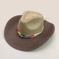 Hollow Beaded Rope Colorful Beach Cowboy Hat Men'S And Women'S Foldable Sunshade Breathable Mountaineering Straw Hat No windproof rope (56-58cm)
