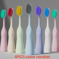 4-Pack, Random Colors, Giant Brush Head, Extra-Large Toothbrush, Premium Soft Bristles, Adult Household Cleaning, Gum Protection, Wide Head Toothbrush