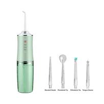 Home Portable Oral Irrigator Usb Rechargeable Water Flosser Portable Dental Water Pick 220ml Water Tank Waterproof Teeth Cleaner žalia