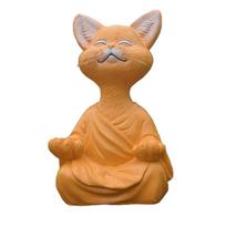 Mielos katės meditacijos skulptūra iš patvarios dervos, puikiai tinkanti dekoruoti patalpose ir lauke oranžinė