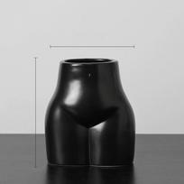 Ins Abstract Art Imitation Human Body Ceramic Small Vase Ornament Flower Arrangement Dried Flowers Living Room Dining Tabletop Home Decoration Black A