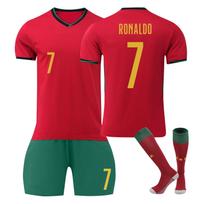 2425 Portugal Home Futbolo megztiniai šortai ir kojinės Naujo sezono šortai ir kojinės suaugusiems ir vaikams Dydžių rinkinys 28