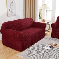 Labai elastingas burbuliukų tinklelis sofos užvalkalas 1/2/3/4 su sijono apvadu, universalus visą sezoną augintinis nuo purvo 1 seater bordinė