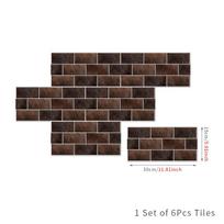 European Retro Tile Sticker Pvc Self-Adhesive Wall Sticker Kitchen And Bathroom Waterproof Wall Decoration Wallpaper 15cm * 30cm * 6 pieces