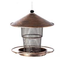 Iron Wild Bird Feeding Station Hanging Hummingbird Feeder Durable Automatic Bird Feeder  Yard bronza