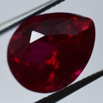 6.30  Ct NATURAL Loose Gemstone RUBY Pear Shape CERTIFIED Bloody Red Ring Size 12.1 mm approx raudona