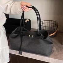 Hasp Closure Vintage Armpit Bag Elegant Casual Tote Bag Simple Denim Shoulder Bag  Streetwear juoda