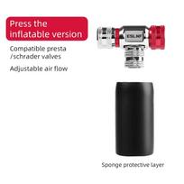 ESLNF Portable Electric Bike Pump - CO2 Inflator for MTB & Road Bikes, Aluminum Alloy Automatic Tire Inflator with Adapter CO2-Red silver