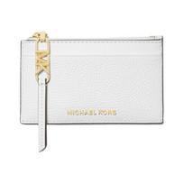MICHAEL KORS Empire Classic Pebbled Leather Card Holder Small Women's White balta
