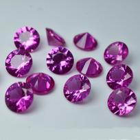 Natural Pink Ruby 12 Pcs CERTIFIED Round Cut Loose Gemstone 8x8 mm 8 mm rožinė