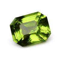 10.20 Ct Natural Green Peridot Emerald Cut CERTIFIED Excellent Loose Gemstone 13.6 mm approx. žalia