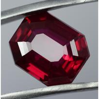 Emerald Cut Bloody Red Ruby CERTIFIED 6.75 Carat Natural Loose Gemstone 11.5 mm approx raudona