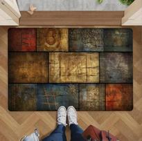 Retro Pebble Stone Pattern Welcome Door Pad, Durable Easy to Clean Indoor and Outdoor Floor Carpet, Non-Slip Entrance Mat 40x60cm
