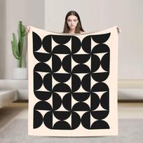 Bauhaus Modern Geometric Pattern Warm Soft Blanket  Picnic Plush Bedding Throws Living Room Flannel Bedspread Sofa Bed Cover 130x150cm