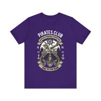 Funny Amputee Shirt, Pirate Club Bad to the bone V1, Crew Neck T-Shirt S įvairiaspalvis