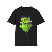 Green Frankenstein Head T-Shirt | Halloween Monster Illustration S įvairiaspalvis