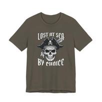 Pirate Skull Lost At Sea By Choice T-Shirt | Nautical Adventure Graphic Tee S įvairiaspalvis
