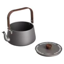 1.1L Outdoor Portable Teapot with Wooden Handle Boiling Stovetop Pot Aluminum Alloy for Outdoor Travel Camping pilka
