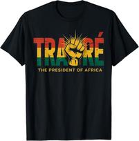 Retro Burkina Faso African Africa Ibrahim Traore Afro T-Shirt S įvairiaspalvis