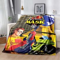 M.A.S.K. Retro 80s Cartoon Flannel Blanket, Soft Warm Throw Blanket for Bed Sofa, Vintage Action Series Bedding for Kids Adults 80cm x 120cm