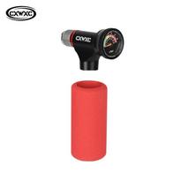 CXWXC Mini Bicycle CO2 Pump Portable Tire Inflator For Schrader Presta Adapter MTB Road Bike Aluminum Alloy CO2 Cartridge Pump CX-P20
