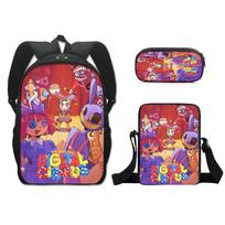 The Amazing Digital Circus Digital Circus Schoolbag Three-Piece Messenger Bag Single-Layer Pencil Case (ship according to the picture)